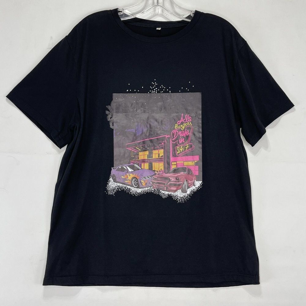 Mens Vintage T shirt Medium Style Al’s Burgers Drive In 24/7 - Picture 13 of 13